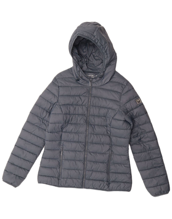 Damska wyściełana kurtka z kapturem Carrera UK 16, duża niebieska poliamid