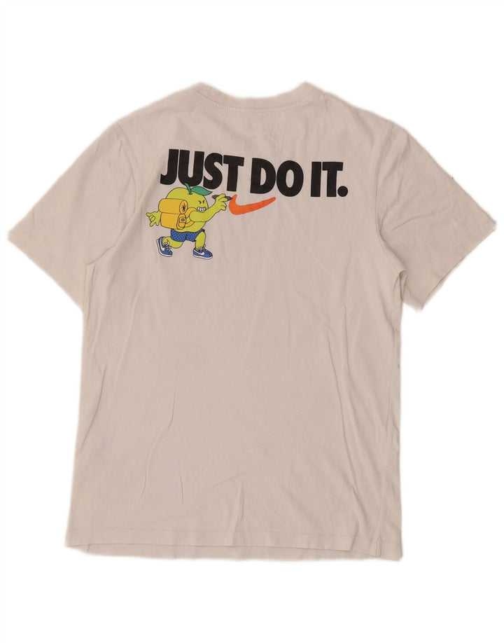 Męski T-shirt z grafiką Nike, mały, biały, bawełniany