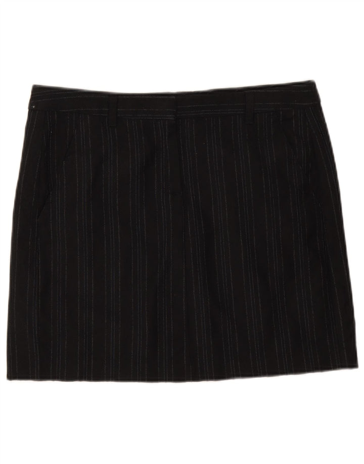 Spódnica damska Benetton IT 42 Medium W32 Czarna wełna w paski
