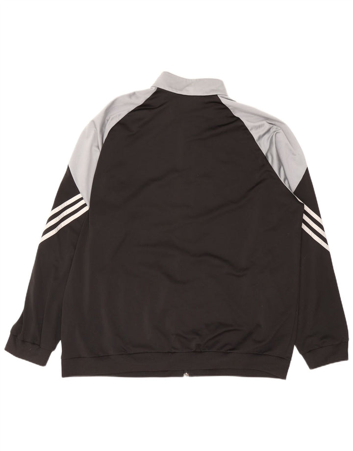 Adidas Męska bluza dresowa Top 2XL Czarny poliester z blokami kolorów