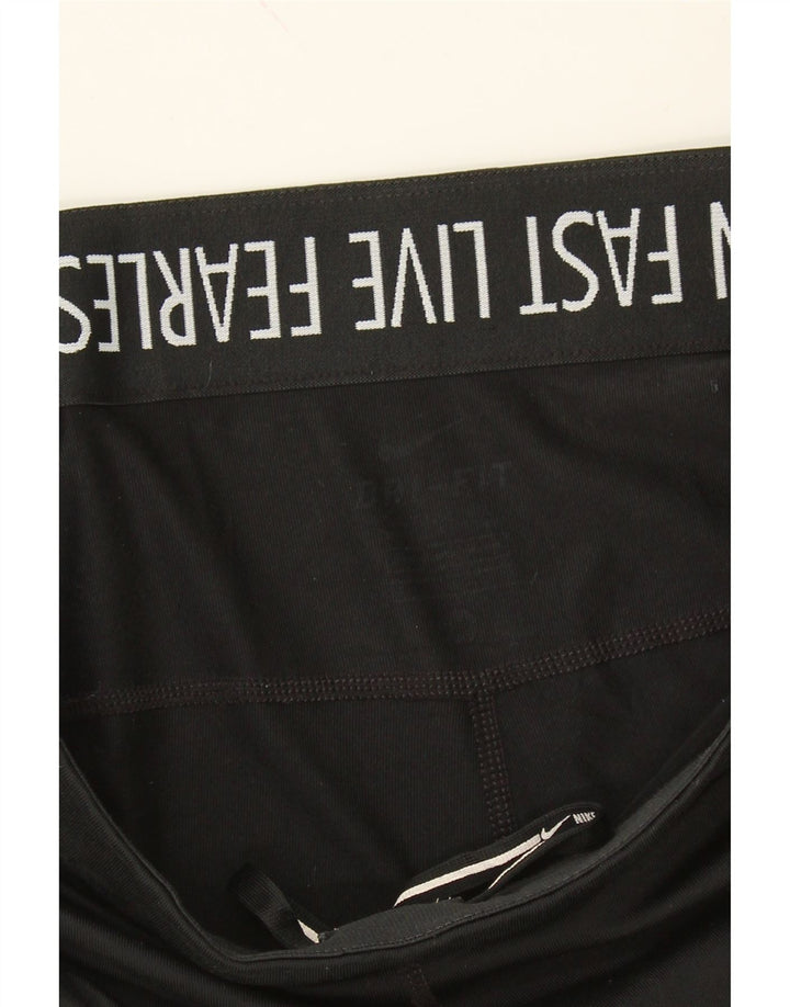 NIKE Womens Leggings UK 14 Medium Black Polyester Vintage Nike and Second-Hand Nike from Messina Hembry 
