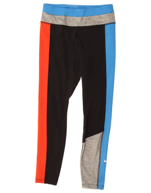 Damskie legginsy Nike Dri Fit UK 12, średnie, wielokolorowe bloki kolorów