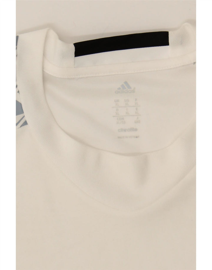 Męski top ADIDAS Adizero Graphic z długim rękawem XL, biały, poliester