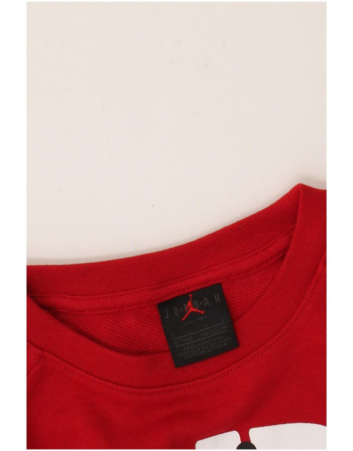 Bluza chłopięca Jordan z grafiką, 6-7 lat, duża, czerwona, z blokami kolorów