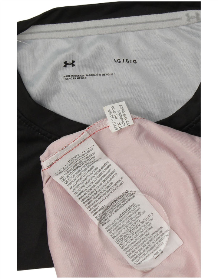 Męski T-shirt z grafiką UNDER ARMOUR, duży, czerwony, poliestrowy blok kolorów