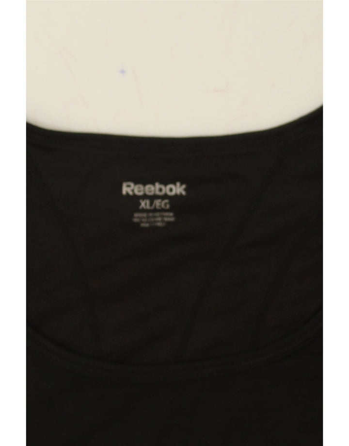 REEBOK Womens T-Shirt Top UK 18 XL Black Polyester Vintage Reebok and Second-Hand Reebok from Messina Hembry 