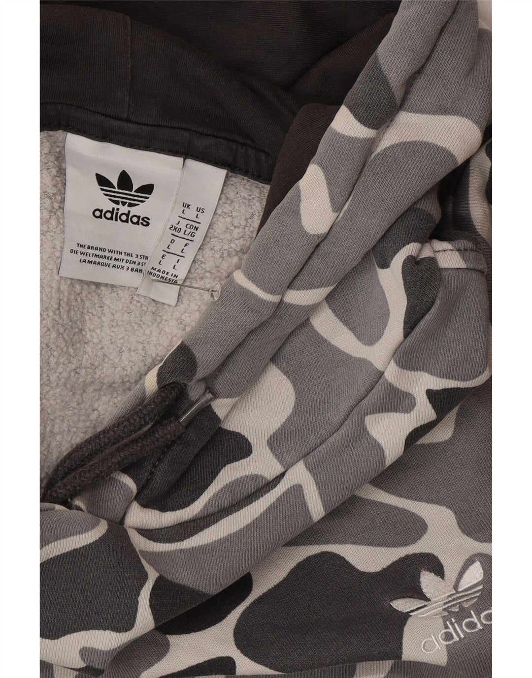 Adidas Męski sweter z kapturem, duży, szary, kamuflaż