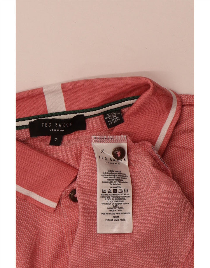 Męska koszulka polo Ted Baker, rozmiar 2, mała, różowa, bawełniana
