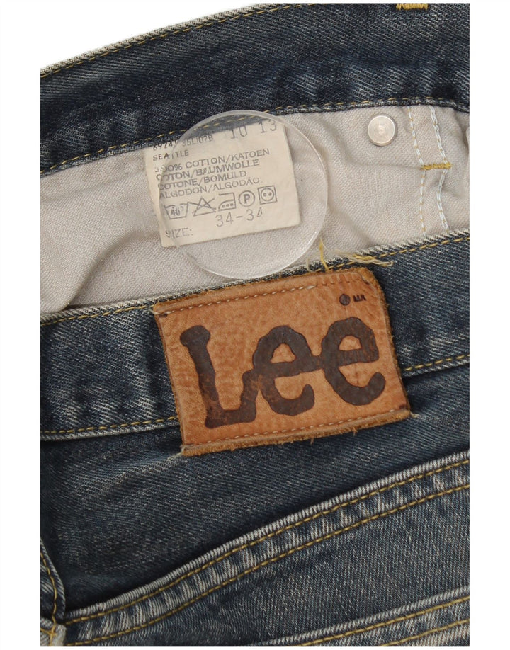 Męskie jeansy Lee Seattle Straight W34 L30 Niebieskie bawełniane