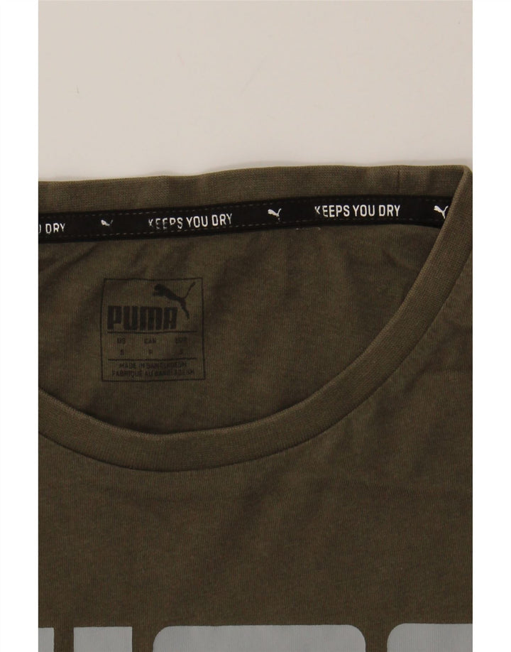 PUMA Mens Graphic T-Shirt Top Small Khaki Cotton Vintage Puma and Second-Hand Puma from Messina Hembry 