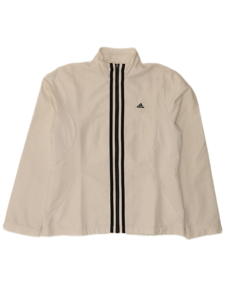 Damska bluza dresowa Adidas UK 14 Średni biały poliester
