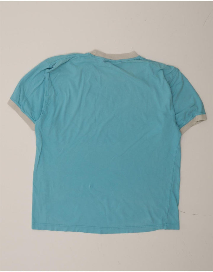 T-shirt męski Fila Top, duży, niebieski, z blokami kolorów