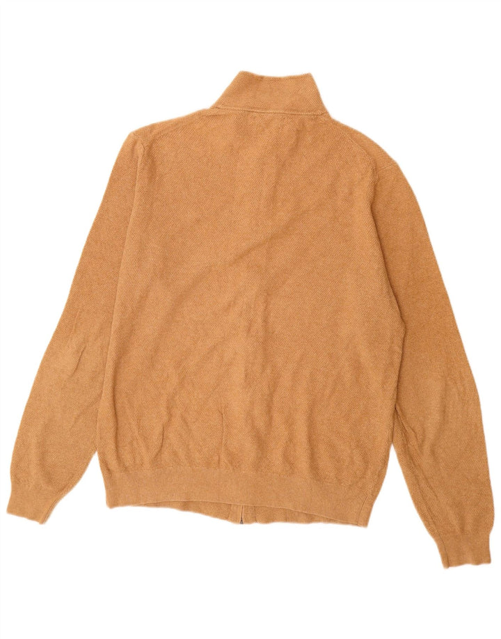 Męski sweter rozpinany Massimo Dutti w kolorze średniego beżu, bawełniany