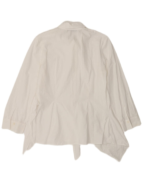 Zara Womens Asymmetric Shirt Blouse UK 10 Small White Cotton