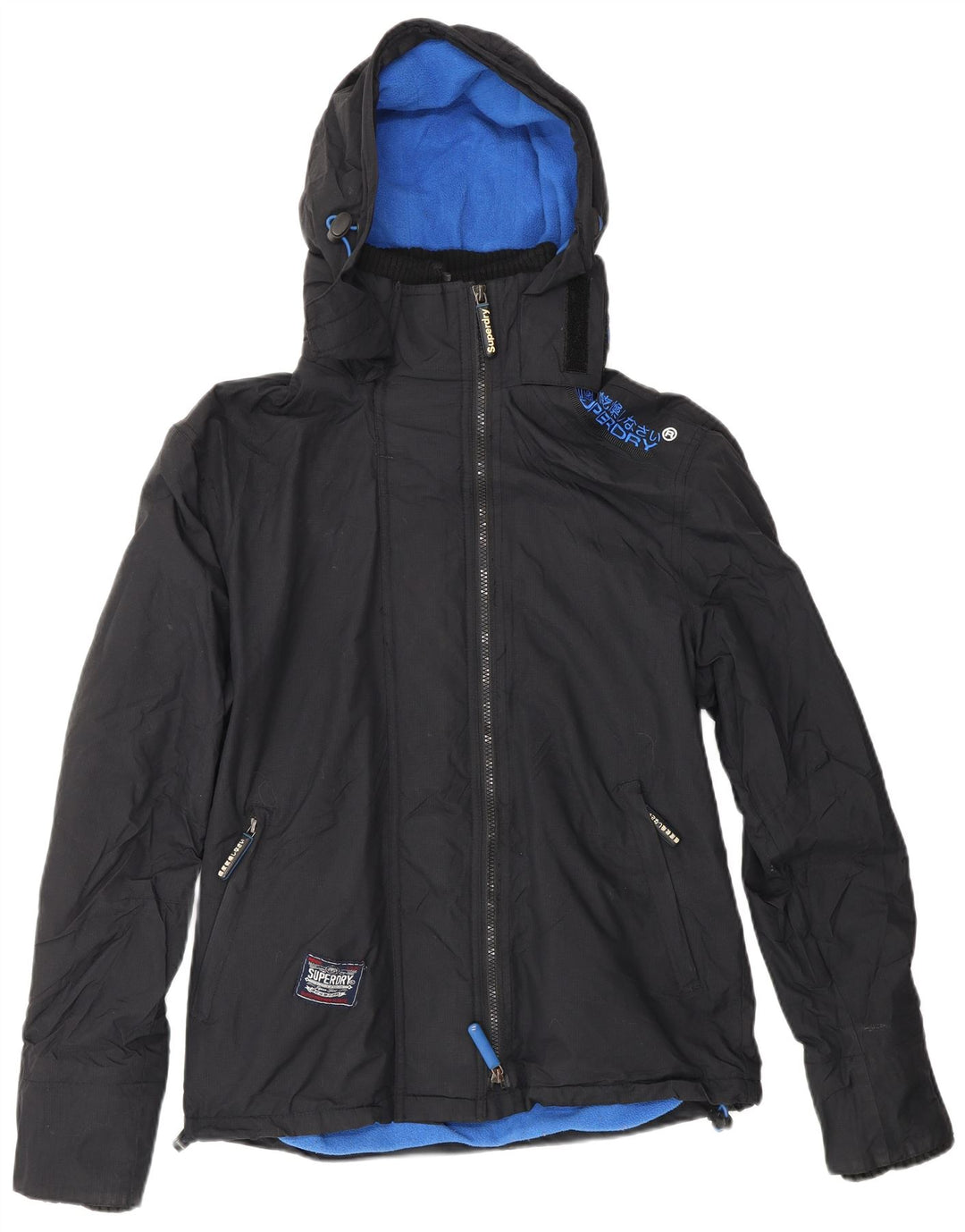 Damska wiatrówka z kapturem SUPERDRY UK 14, średnia czarna