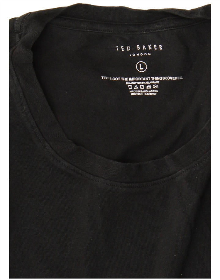 Męski T-shirt Ted Baker, duży, czarny, bawełniany