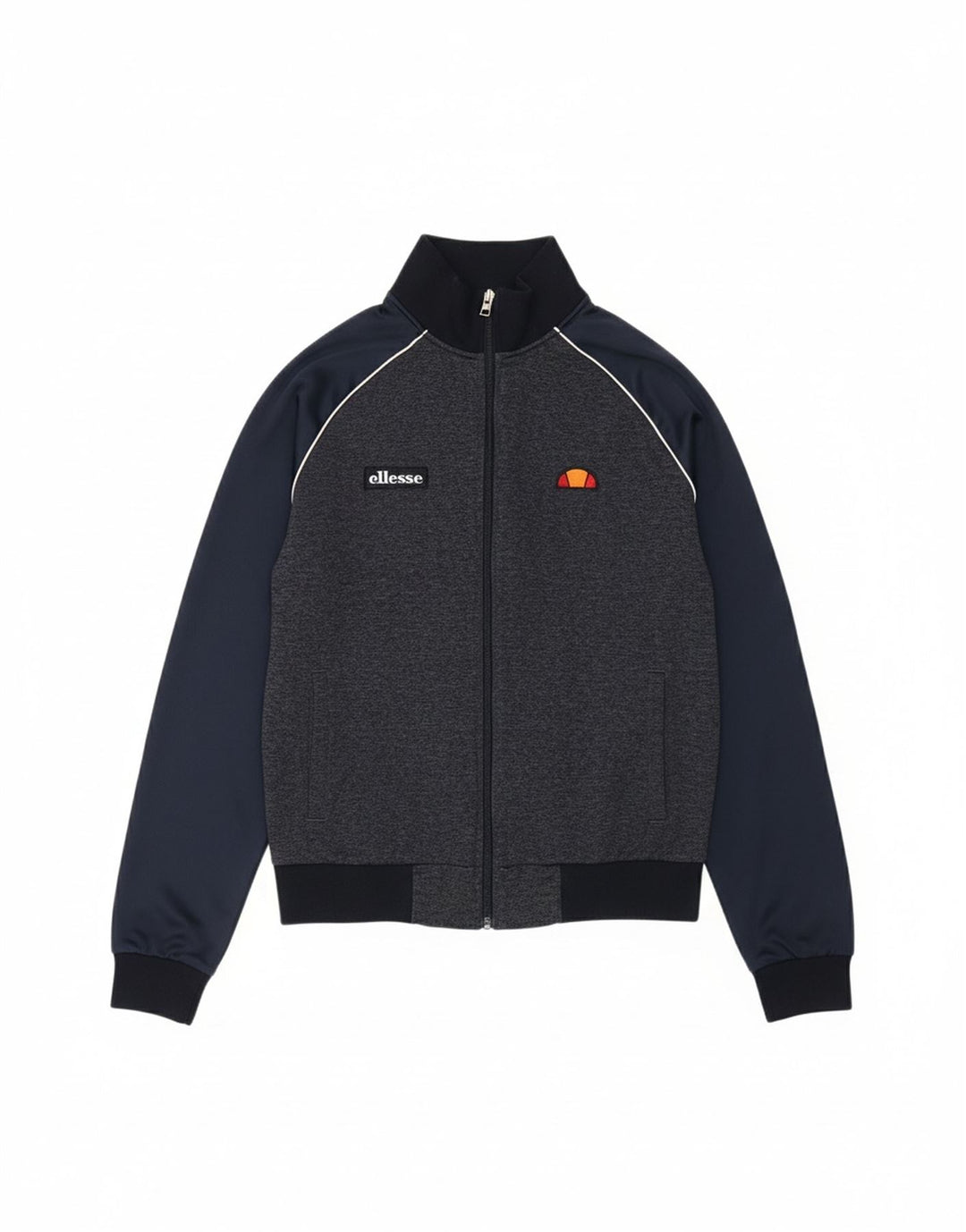 ELLESSE Mens Tracksuit Top Jacket Small Navy Blue Colourblock Polyester