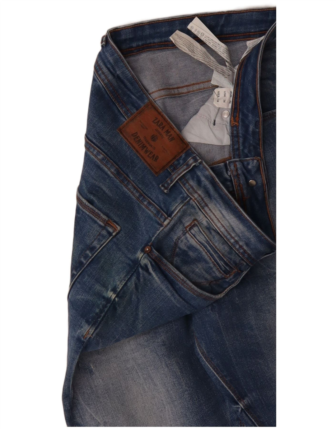 Męskie jeansy slim fit ZARA EU 44 Large W34 L31 Niebieskie bawełniane