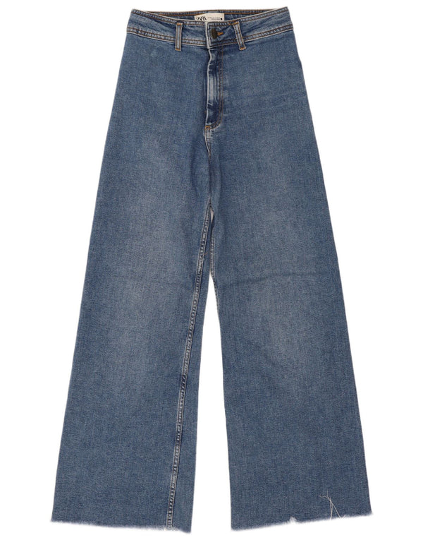 Zara Damskie proste dżinsy z wysokim stanem EU 36 XS W26 L29 Niebieskie