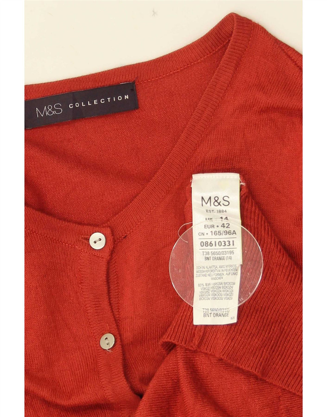 Sweter damski Marks & Spencer UK 14, średni pomarańczowy wiskoza