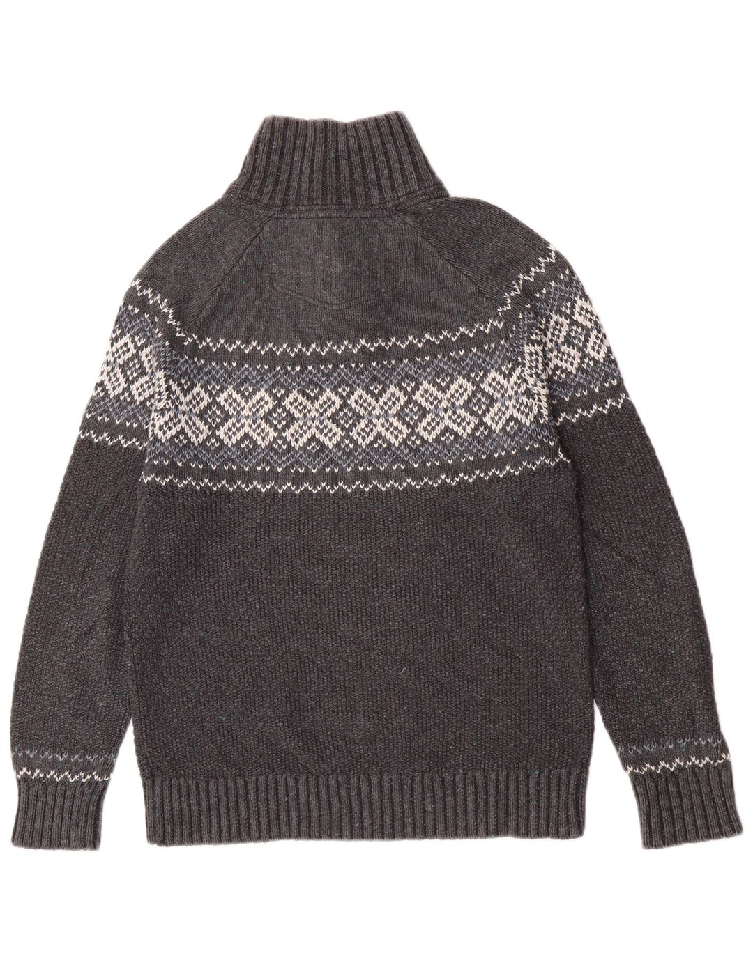 Męski sweter zapinany na guziki Fat Face Średni szary Fair Isle Classic