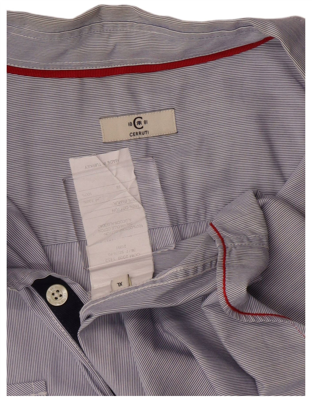 Koszula męska Cerruti 1881 XL, niebieska, bawełniana w prążki