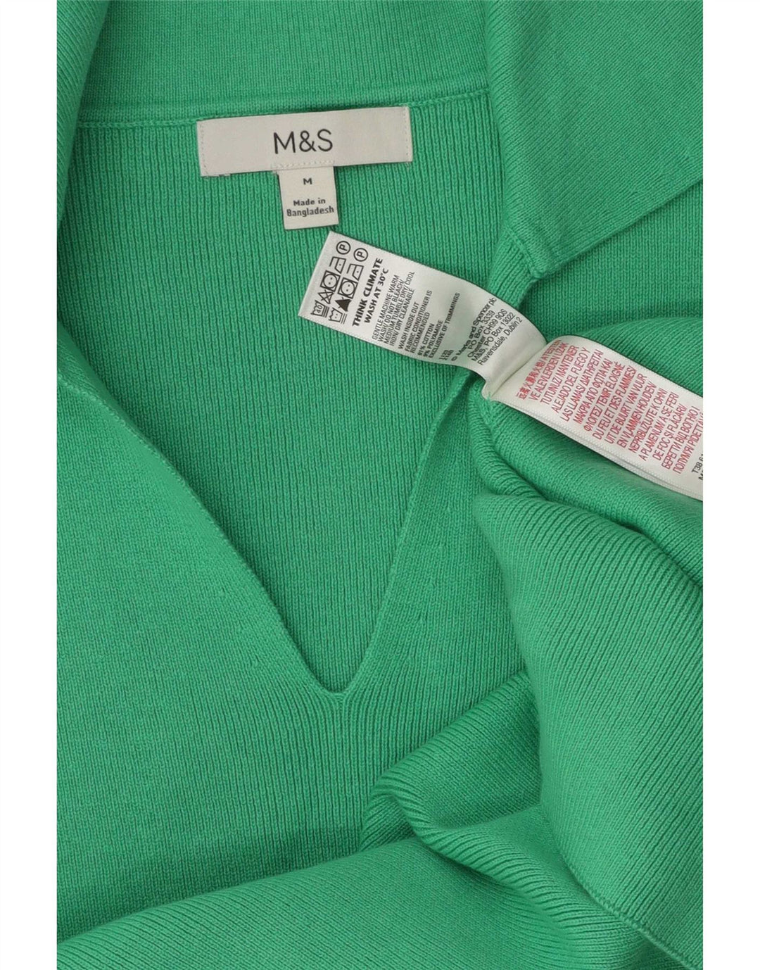 Damska koszulka polo Marks & Spencer UK 12, średnia, zielona bawełna