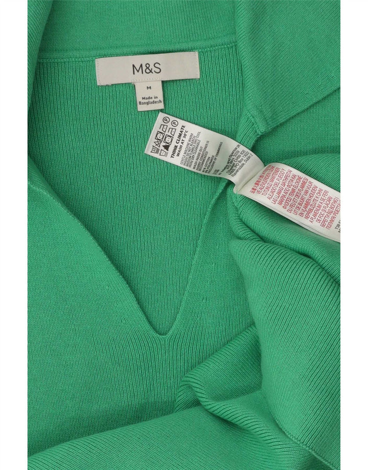 Damska koszulka polo Marks & Spencer UK 12, średnia, zielona bawełna