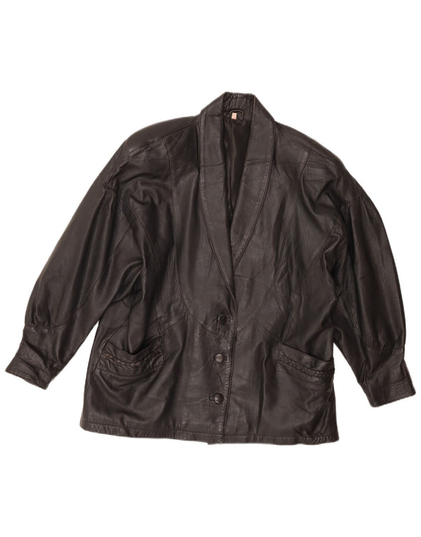 Vintage damska kurtka skórzana oversize EU 46 XL czarna