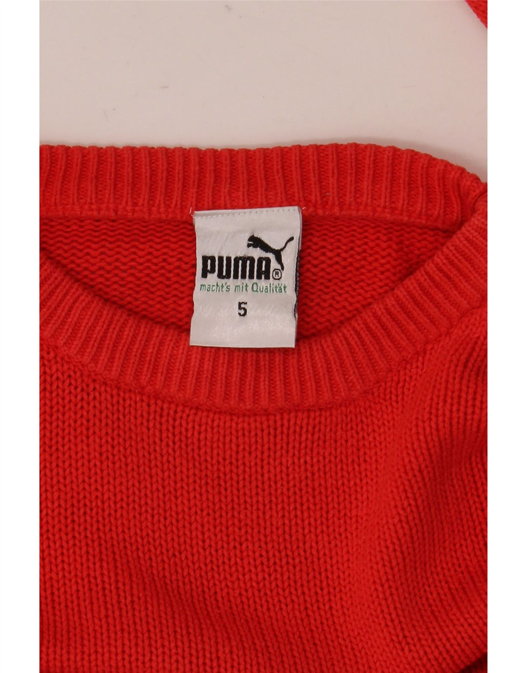 Męski sweter Puma z okrągłym dekoltem, mały, czerwony, bawełniany