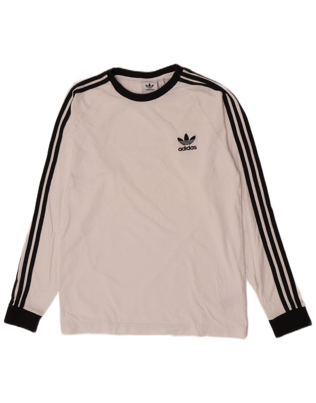 Adidas Męskie Regularne Topy Z Długim Rękawem Średniej Białej Bawełny