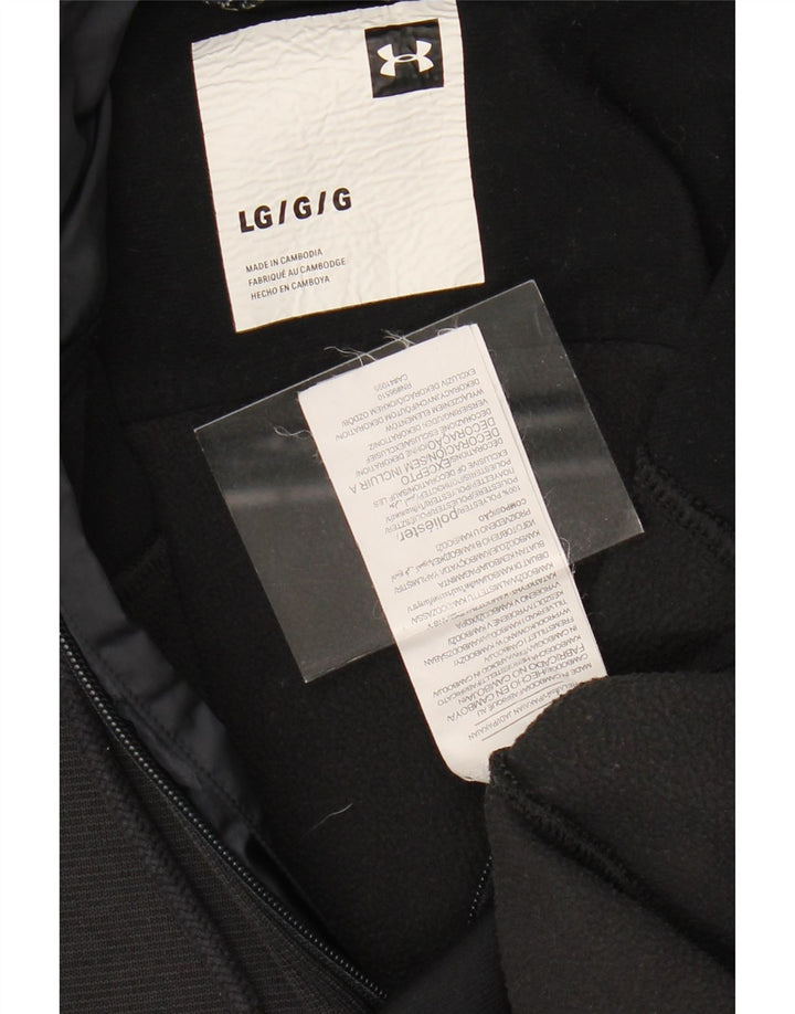 UNDER ARMOUR Mens Zip Hoodie Sweater Large Black Colourblock Polyester Vintage Under Armour and Second-Hand Under Armour from Messina Hembry 