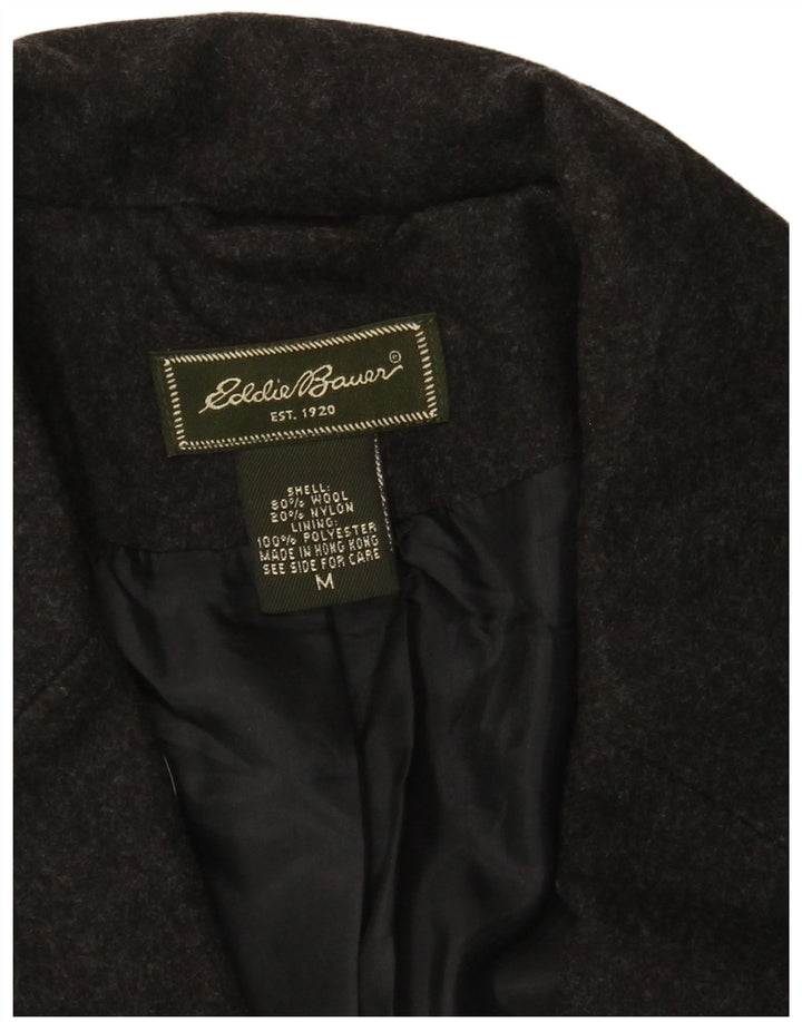 EDDIE BAUER Damska marynarka zapinana na 3 guziki UK 14 Średnioszara wełna