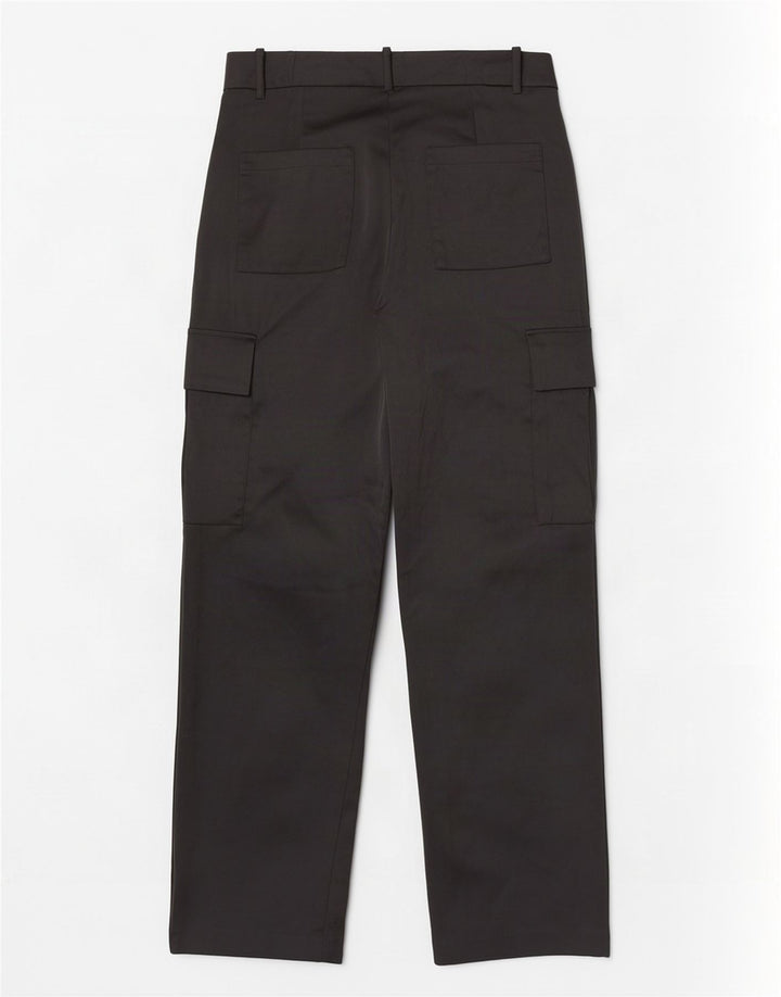 Spodnie damskie Zara Straight Cargo, średnie W28 L32, czarne