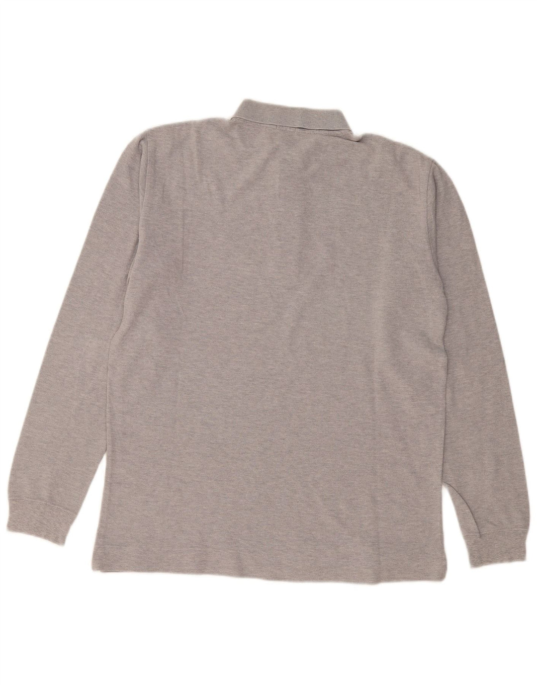 Męska koszulka polo z długim rękawem BENETTON, średnio szara, nakrapiana