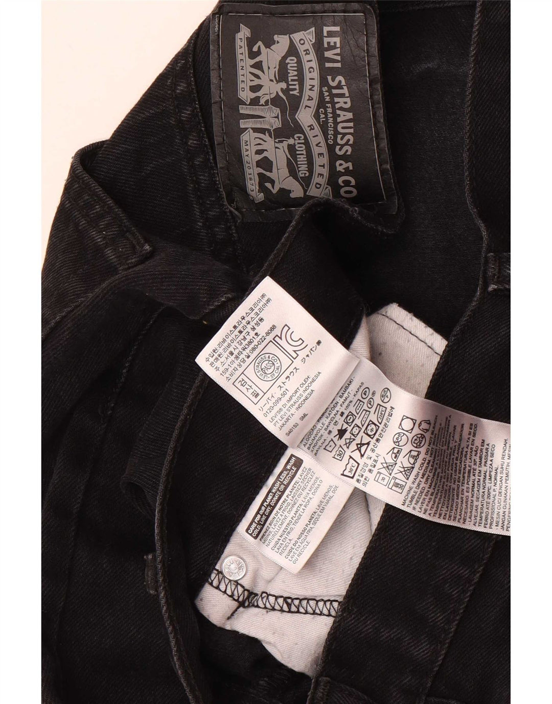 Męskie proste dżinsy Levi's W34 L34 Czarna bawełna