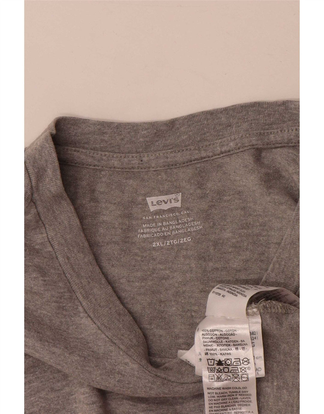 Męska koszulka z grafiką Levi's Top 2XL, szara bawełna