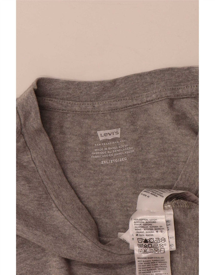 Męska koszulka z grafiką Levi's Top 2XL, szara bawełna