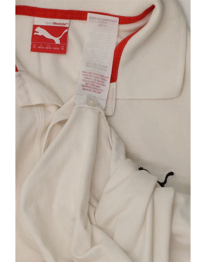 Męska koszulka polo Puma, średnia biała bawełna