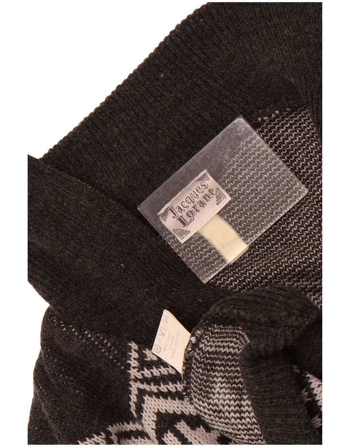 Męski sweter z zamkiem błyskawicznym Jacques Lorant, duży, szary Fair Isle