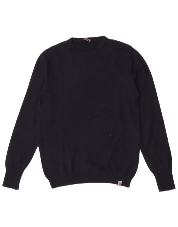 Sweter damski Belstaff z okrągłym dekoltem UK 10, mały granatowy z dziewiczej wełny