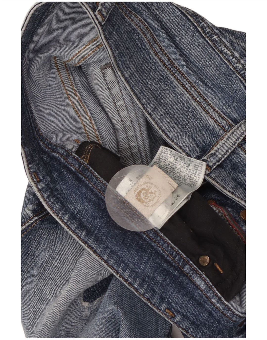 DIESEL Damskie jeansy typu slim w trudnej sytuacji W29 L29 Niebieskie bawełniane