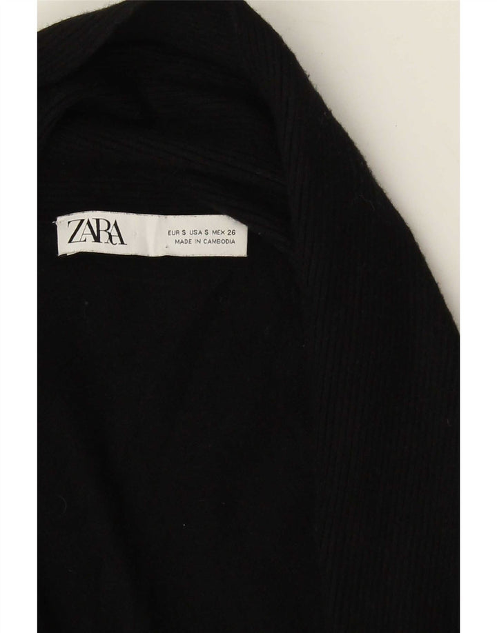 Sweter damski Zara z otwartym kardiganem UK 10, mały, czarny