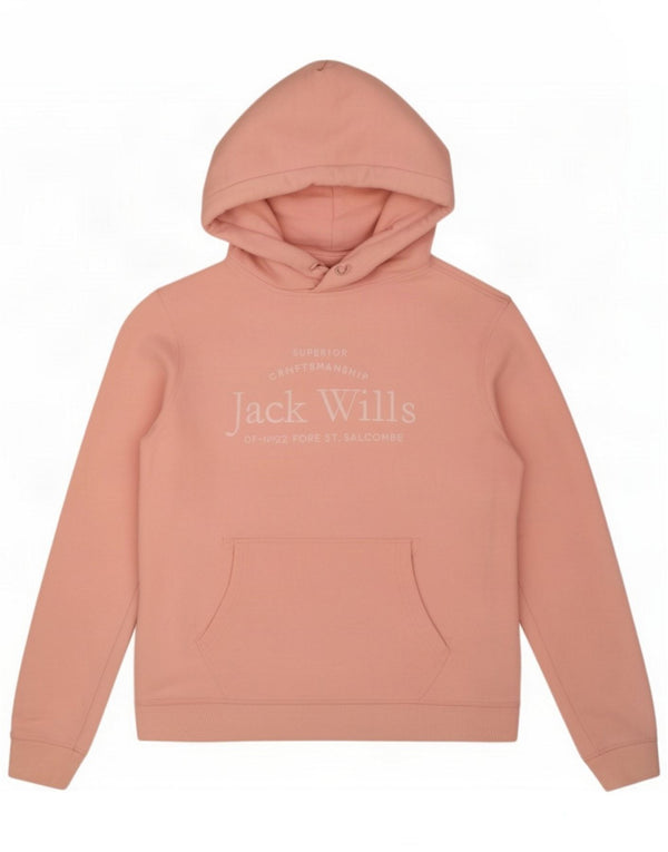 Damski sweter z kapturem Jack Wills, UK 12, średni różowy, bawełniany