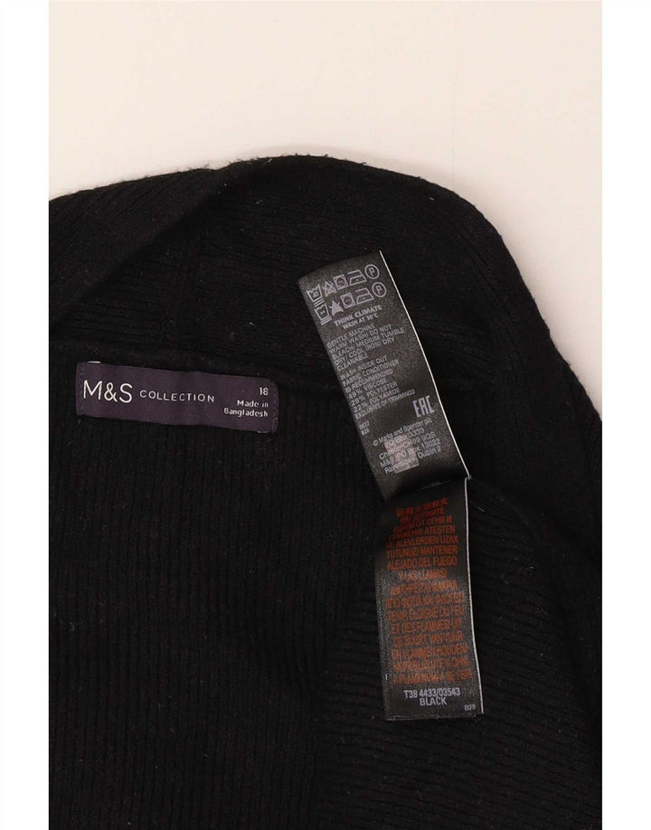 Marks & Spencer Damski sweter oversize z otwartym kardiganem, UK 18 XL, czarny