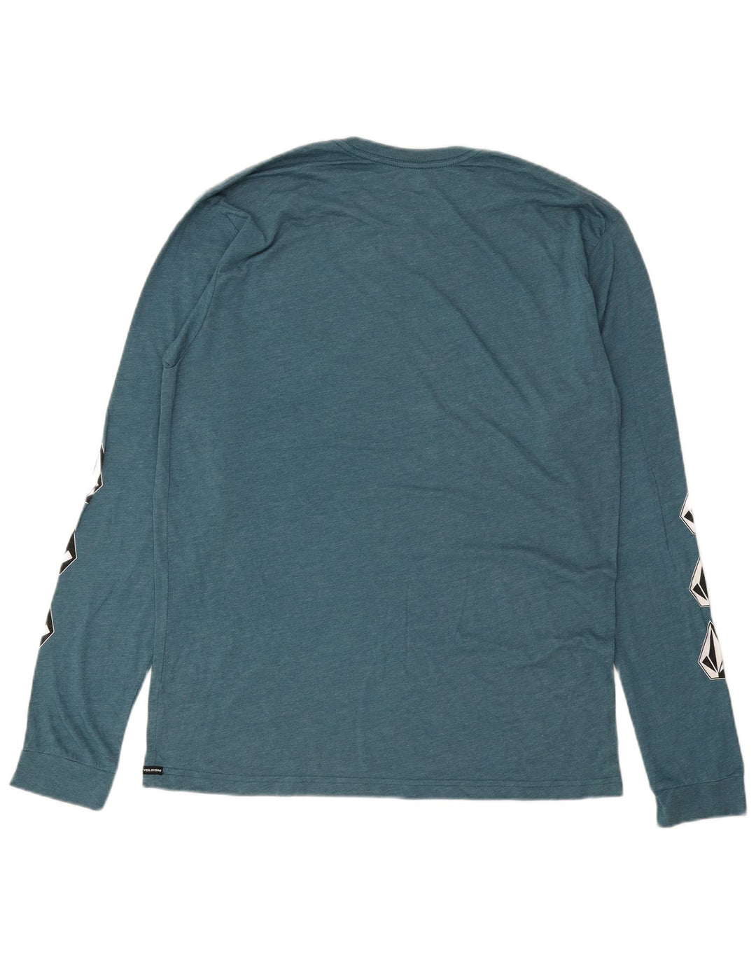 Męski top z grafiką o nowoczesnym kroju Volcom, XL, z długim rękawem, niebieski, bawełniany