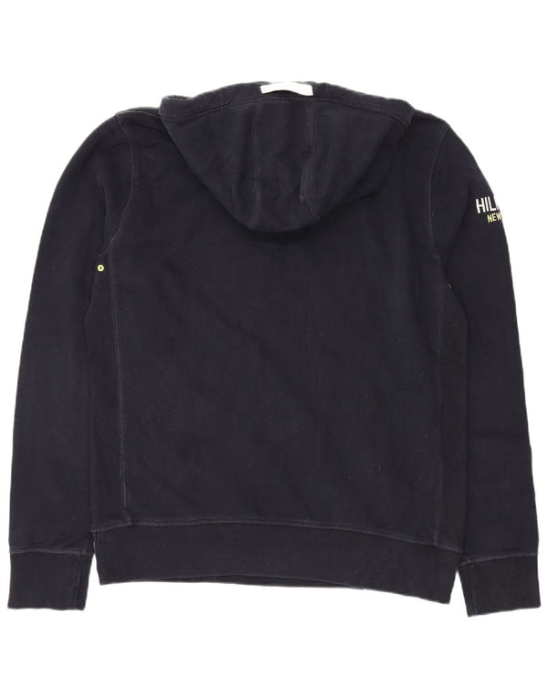 Damska bluza z kapturem Tommy Hilfiger w stylu vintage, z grafiką XL, granatowa, bawełniana