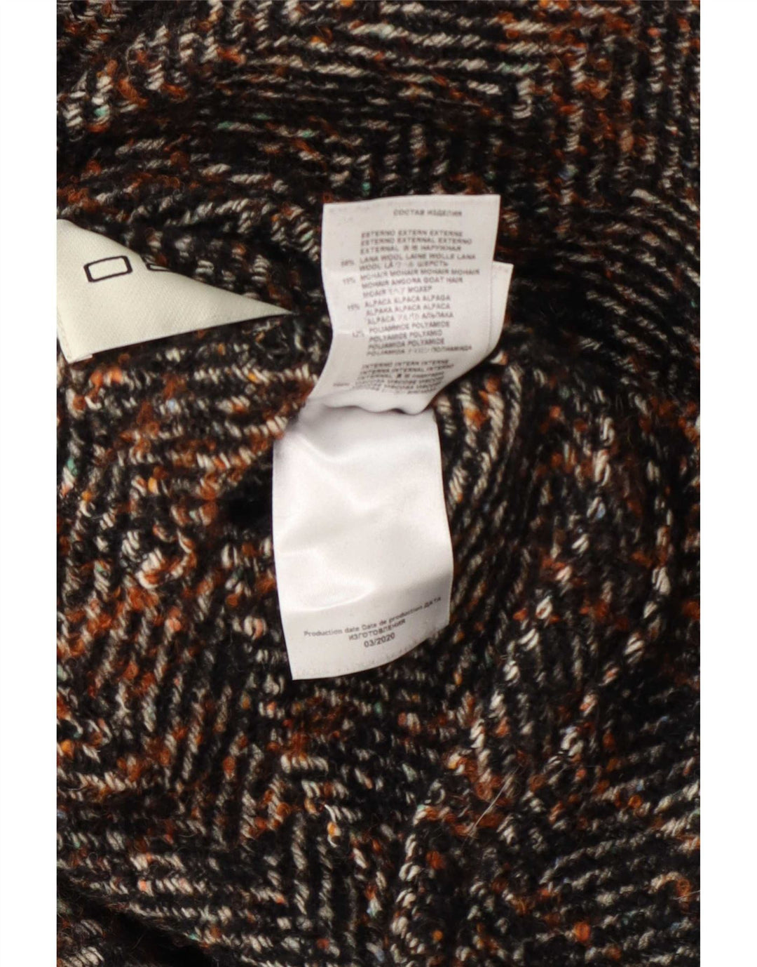 Płaszcz męski Etro IT 52 XL Brązowy wełniany klasyk w jodełkę