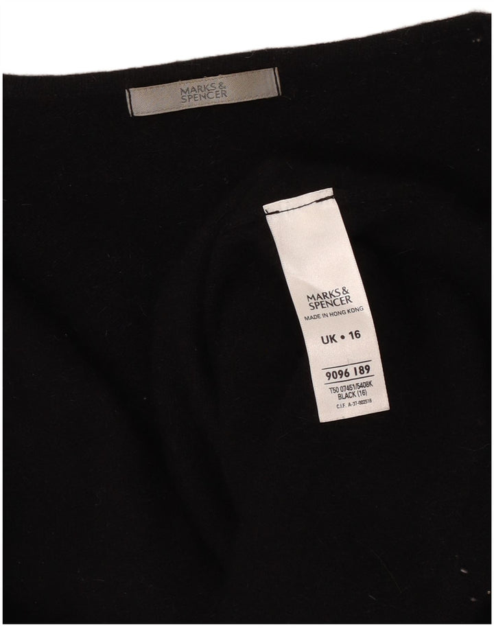 Marks & Spencer Damski sweter bolerko UK 16, duży, wełniany w czarne cętki