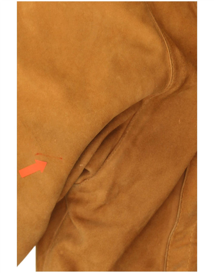 Vintage męska zamszowa kurtka UK 40 duża brązowa skóra